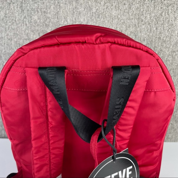 Steve Madden Women’s Crimson Red Perth Nylon Backpack With Accessory Pouch NWT - Picture 5 of 12